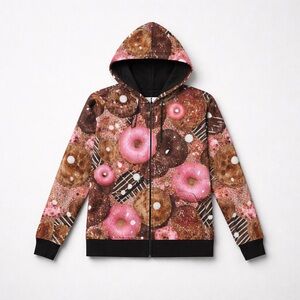 NEFF Custom Goods Frost Shredder Donut Graphic Hoodie Size S